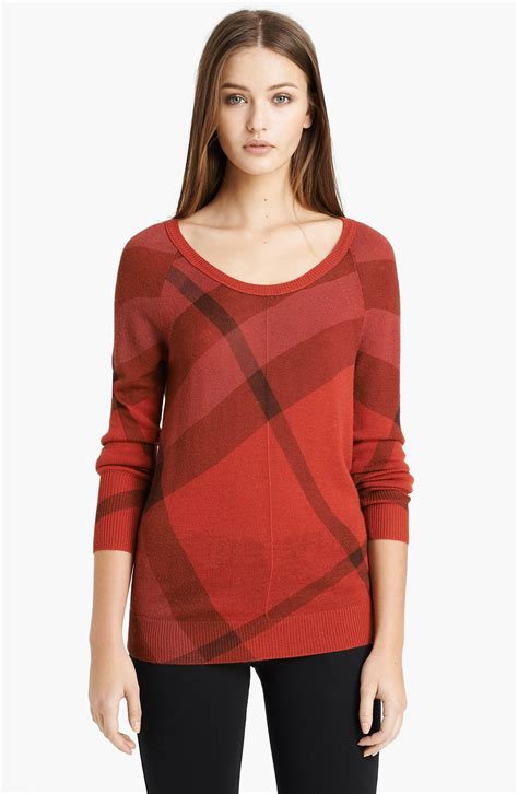 burberry check pattern cashmere sweater